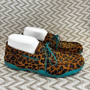 Ariat Leopard Print Flats with Teal Accents